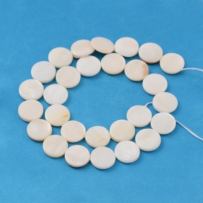 Natural Zoetwater Schelp Kraal 14x2~3mm, 23 stuks