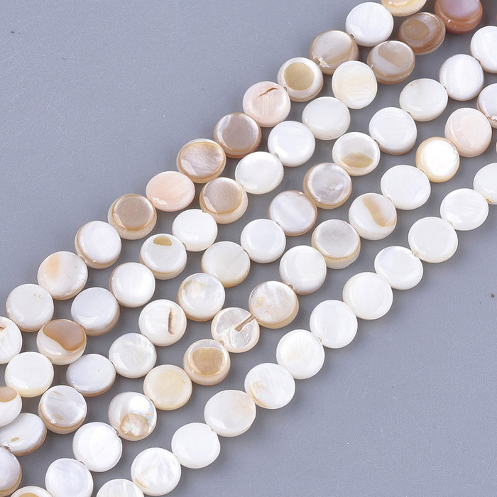 Natural Freshwater Shell Bead 6x2~3mm, 61 pieces