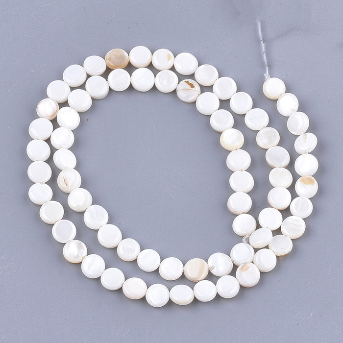 Natural Freshwater Shell Bead 6x2~3mm, 61 pieces