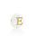 Alphabet Letter Shell Bead Mother of Pearl White 6x4mm with Golden letter E