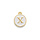 Initial Charm 14x12x2mm White with Golden Letter X