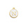 Initial Charm 14x12x2mm White with Golden Letter N