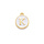 Initial Charm 14x12x2mm White with Golden Letter K