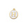 Initial Charm 14x12x2mm White with Golden Letter H