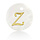 Initial Shell Charm Mother of Pearl White 15x2mm with Golden letter Z