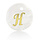 Initial Shell Charm Mother of Pearl White 15x2mm with Golden Letter H