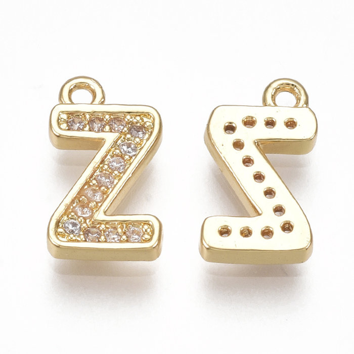 Initial Bedel met Zirkonia Steentjes 11x6mm Letter Z