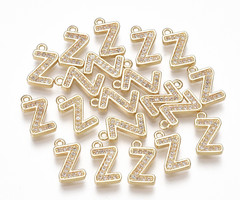 Initial Charm with Cubic Zirconia 11x6mm Letter Z