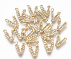 Initial Bedel met Zirkonia Steentjes 11x8mm Letter V
