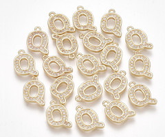 Initial Charm with Cubic Zirconia 12x8mm Letter Q