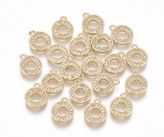 Initial Charm with Cubic Zirconia 10x8mm Letter O