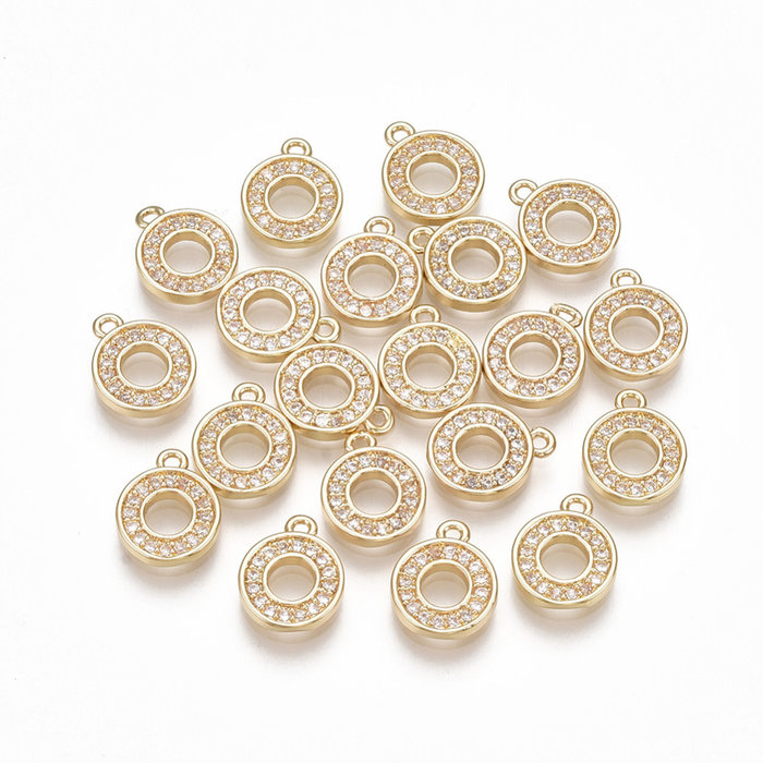 Initial Charm with Cubic Zirconia 10x8mm Letter O