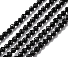 Natural Zwarte Toermalijn Mini Edelsteen Facetkralen 2~3mm, streng 130 stuks
