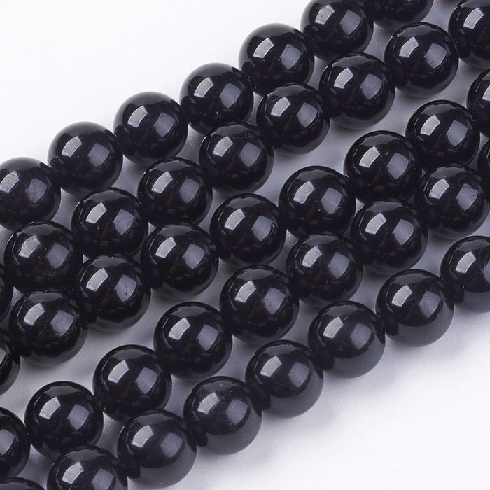 Natural Zwarte Toermalijn Edelsteen Kralen 4mm, streng 93 stuks