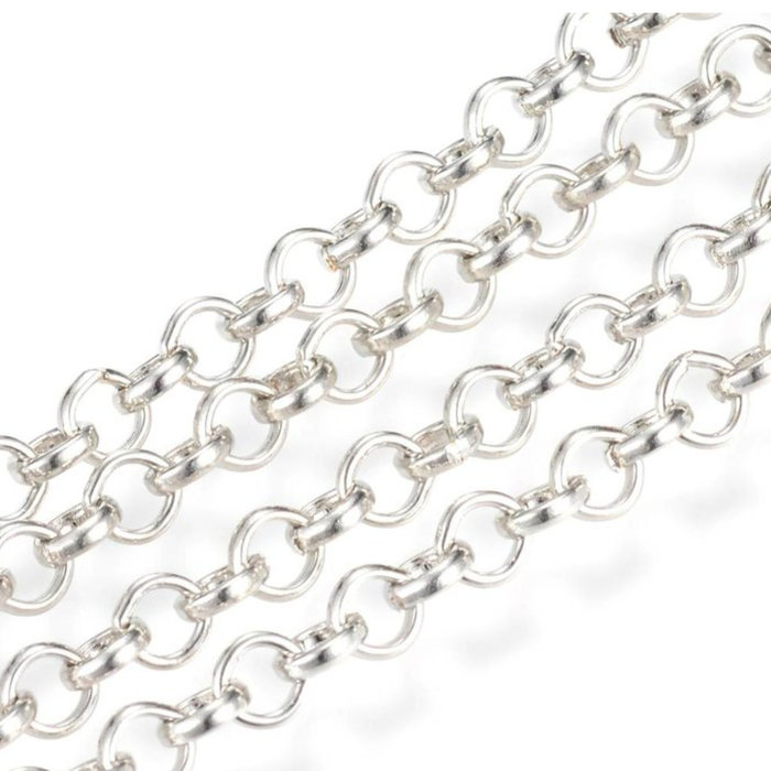 Rolo Chain Silver 3x1mm Nickel Free, 1 meter