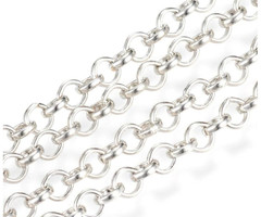 1 meter Jasseron Schakel Ketting Zilver 5mm Nikkelvrij