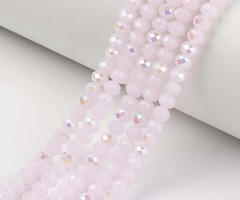 Faceted Beads Light Pink Shine 4x3mm, 120 pieces