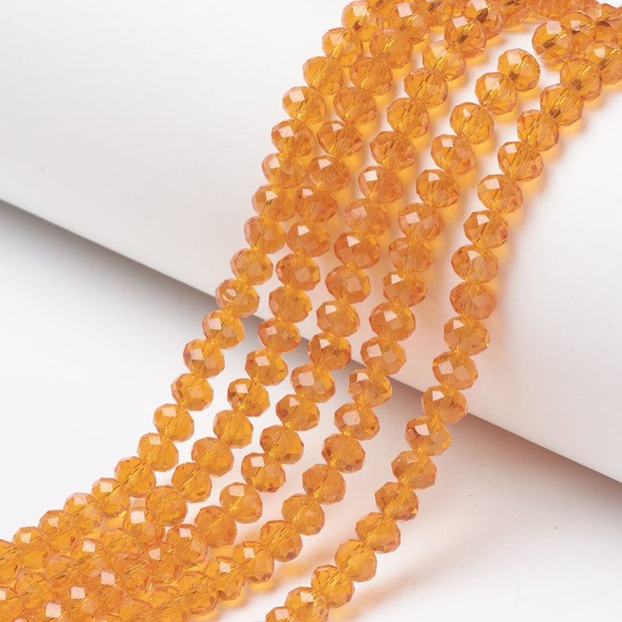 167* Faceted Beads Orange 4x3mm, 120 pieces
