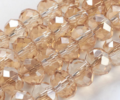 Faceted Beads Rose Gold Shine 8x5mm, 65 pieces