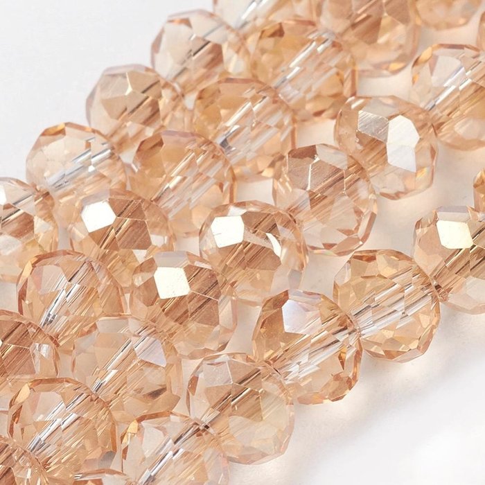 151* Faceted Beads Rose Gold Shine 6x4mm, 80 pieces