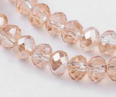 Faceted Beads Rose Gold Shine 4x3mm, 120 pieces