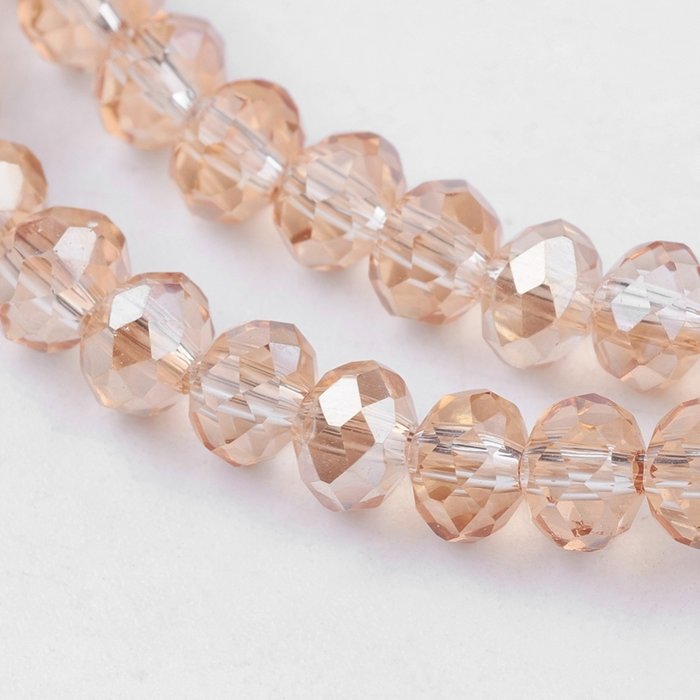 Faceted Beads Rose Gold Shine 4x3mm, 120 pieces