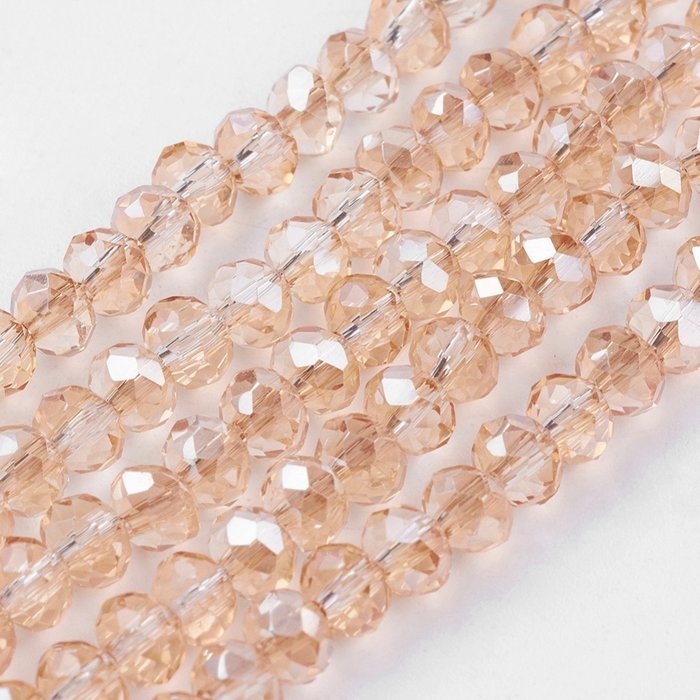 Faceted Beads Rose Gold Shine 4x3mm, 120 pieces