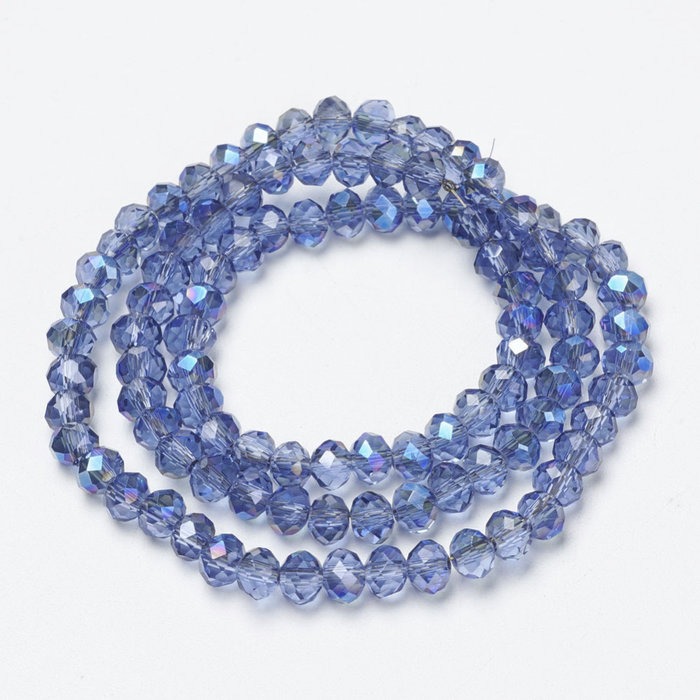 149* Faceted Beads Jeans Blue Shine 6x5mm, 80 pieces