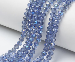 Faceted Beads Jeans Blue Shine 6x5mm, 80 pieces