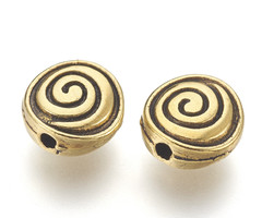 10 stuks Tibetaanse Spacer Beads Swirl 8mm Gold Plated Nikkelvrij