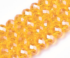 Faceted Beads Orange Shine 8x6mm, 65 pieces