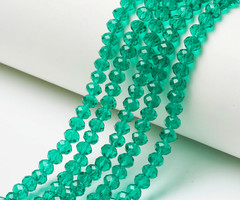Facet Glaskralen Clear Groen 6x5mm, 80 stuks