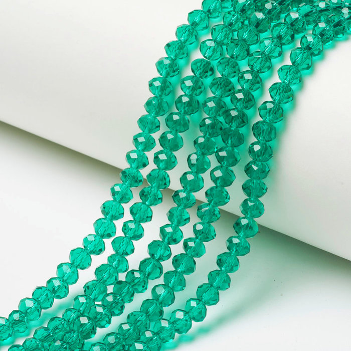 178* Faceted Beads Clear Green 6x5mm, 83 pieces