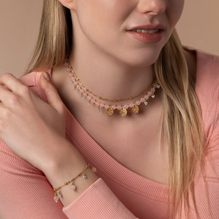 Stainless Steel Bedelarmband met Glas- en Edelsteen Kralen Inspi454