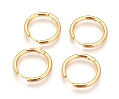 2 stuks Stainless Steel Oorbellen 14x2mm