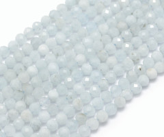 Natural Aquamarijn Edelsteen Facetkralen 3mm, streng 39cm, 108 stuks