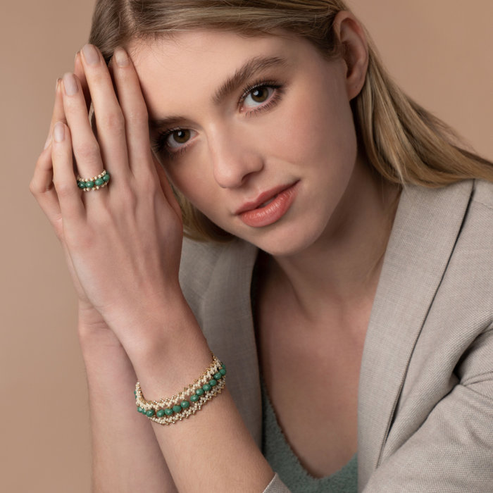 Bracelet with Facet and Miyuki Beads Inspi437