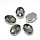 Glass Connector Oval Grey 18x13x6.5mm