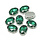 Glass Connector Oval Green 18x13x6.5mm