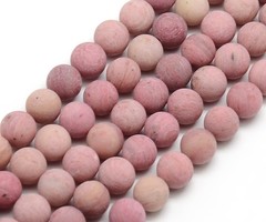 Natural Frosted Rhodoniet Edelsteen Kralen 4mm, streng 80 stuks