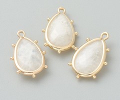 Natural Moonstone Gemstone Charm 22.5x14x5.5mm