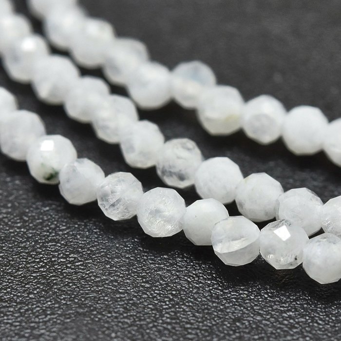 Natural Moonstone Faceted Mini Gemstone Beads 2mm, strand 170 pieces