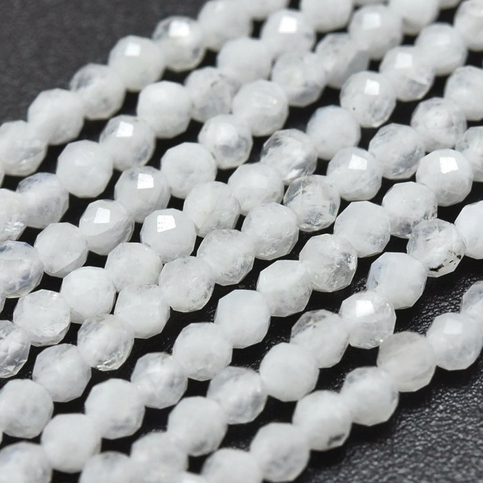 Natural Moonstone Faceted Mini Gemstone Beads 2mm, strand 170 pieces