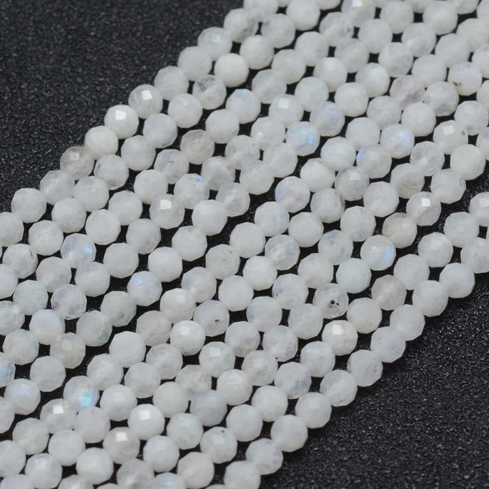 Natural Moonstone Faceted Mini Gemstone Beads 3~4mm, strand 105 pieces