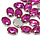 Glass Connector Oval 14x10x6.5mm Fuchsia Pink
