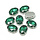 Glass Connector Oval 14x10x6.5mm Green