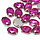 Glass Connector Oval Fuchsia Pink 18x13x6.5mm