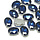 Glass Connector Oval 10x8x5mm Montana Blue