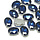 Glass Connector Oval 8x6x4mm Montana Blue