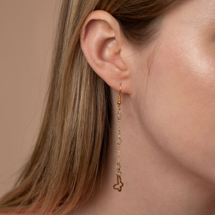 Stainless Steel Edelsteen Ketting Rozenkwarts 5~6mm, 1 meter